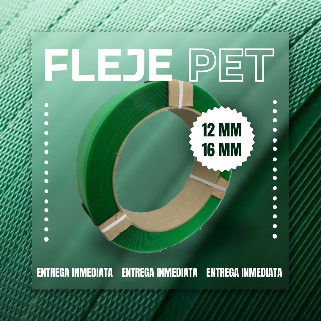 BOBINA DE FLEJE PET VERDE 16 MM
