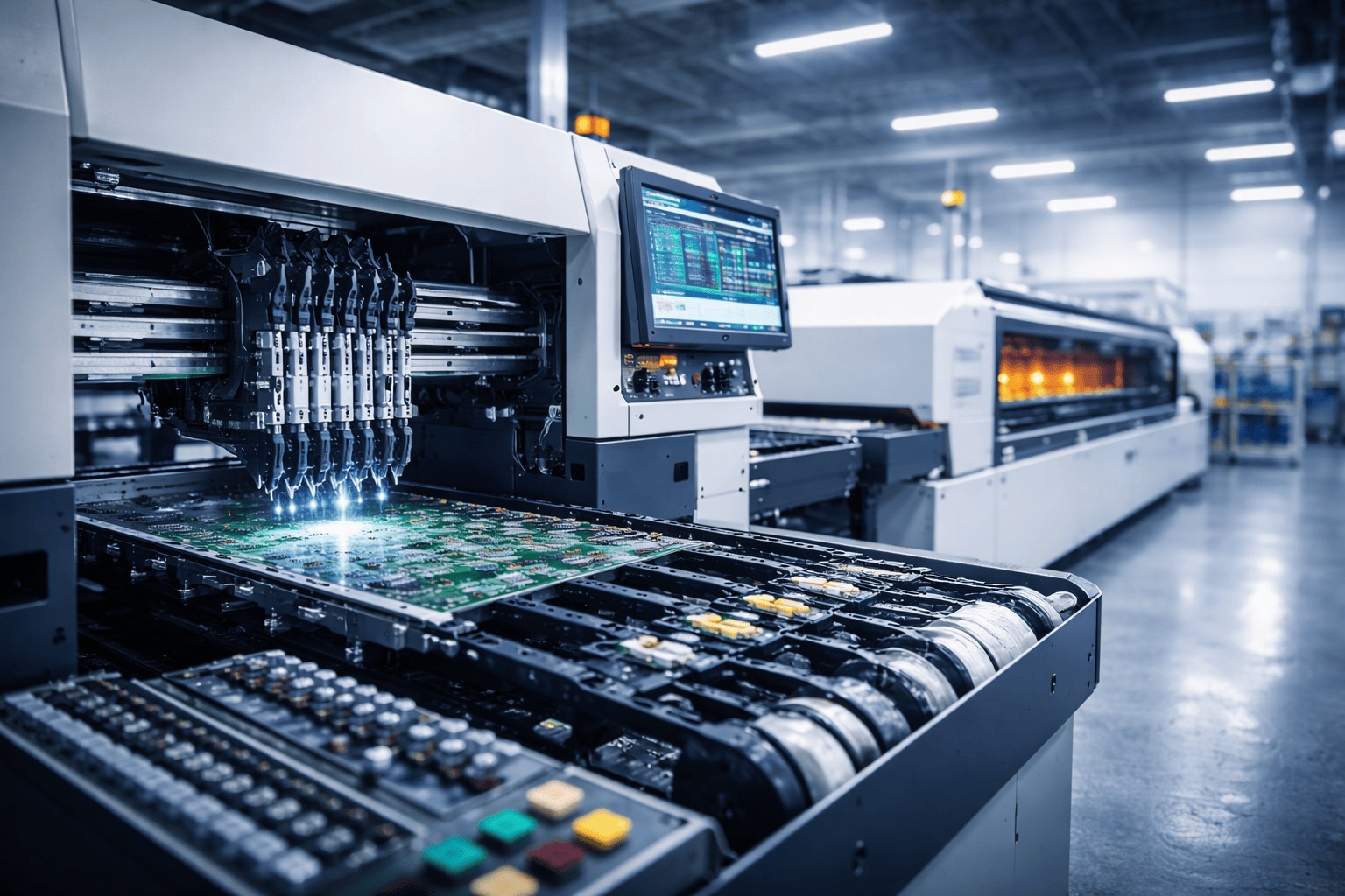 Mantenimiento, soporte técnico y optimización de líneas de montaje electrónico.