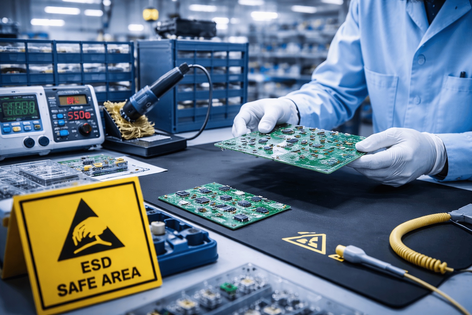 Provisión de indumentaria y consumibles para protección de componentes electrónicos.